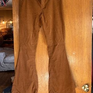 Mossimo Supply Co Mid-Rise Flare Jeans, Size 6, Brown Corduroy Style